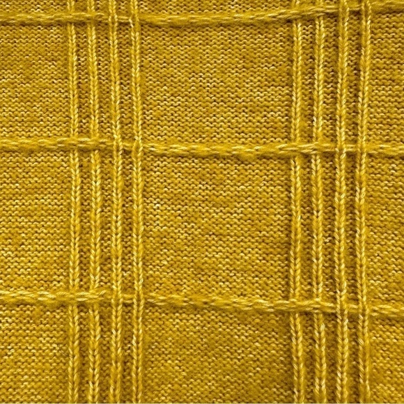 cabi Golden Yellow Oversized Long Sleeve Split Side Round Neck Sweater, Small - Picture 6 of 14